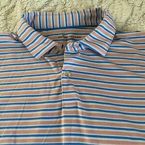 Peter Millar Seaside Polo Striped Shirt Size Large